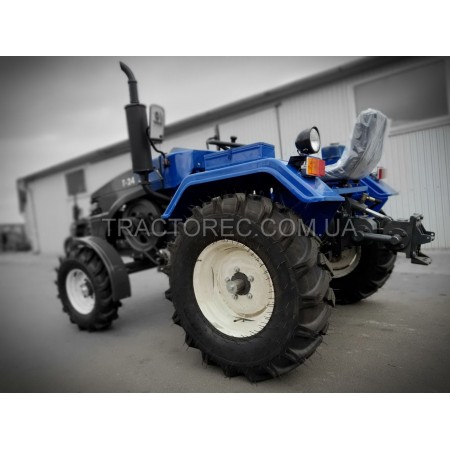 Мототрактор Т-24 потужністю 24 к.с, двохкорпусний плуг та грунтофреза 140 см в комплекті, широкі шини, потужна рама, ось 50мм, генератор